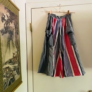 VTG 50s prep school cottagecore high waist handmade metal zip cotton skirt xs